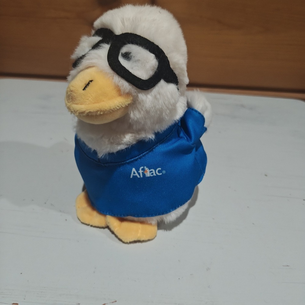 Very rare HTF Aflac Plush Duck Wearing Black Glasses‎ & Blue Shirt F41